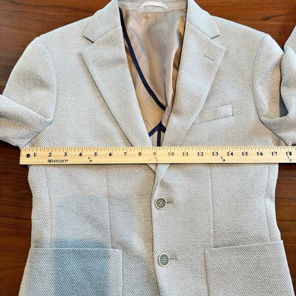 Paul Womens 2-Piece Jacket & Pant Suit Small Slim Fit Chevron Gray European - Picture 5 of 16